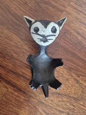 "Walter Bosse Like"  Handcrafted Black & Silver Cat Egg/Trinket Dish